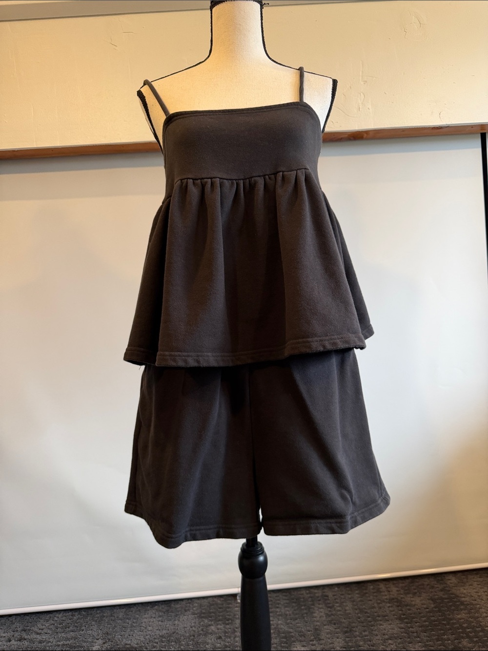 Free People Black Tiered Top & Shorts Set - Picture 1 of 6